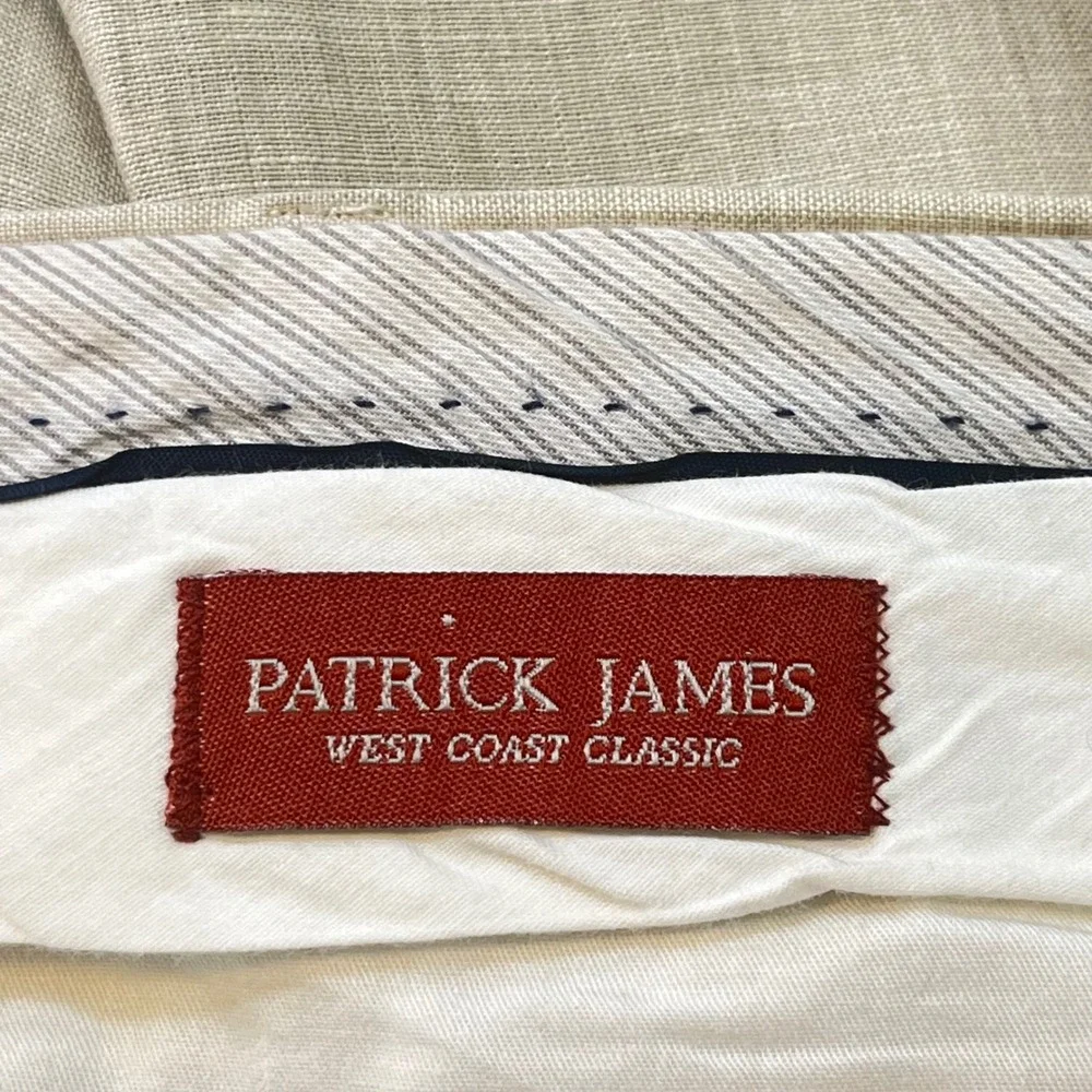 Patrick James Linen Trousers West Coast Classic‎ Beige Relaxed Pants Size 40